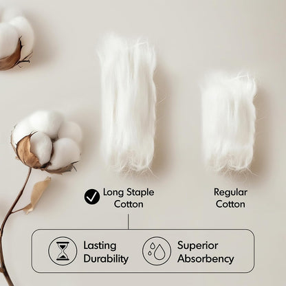 Madison Park - Juego de Toallas de baño Turco, 100% algodón, 600 g/m², de Lujo, Gruesas, Suaves, absorbentes, para baño, Ducha, Manos, Cara, Varios tamaños, Blanco, 6 Piezas