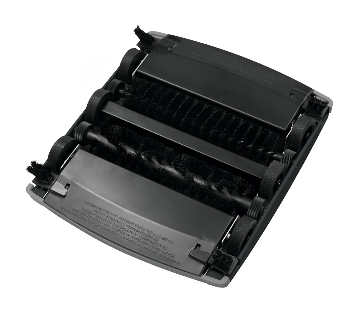 Rubbermaid Barredora mecánica de doble acción, Negro, Acero galvanizado y plástico ABS resistente, Para pisos duros y alfombras de pelo bajo