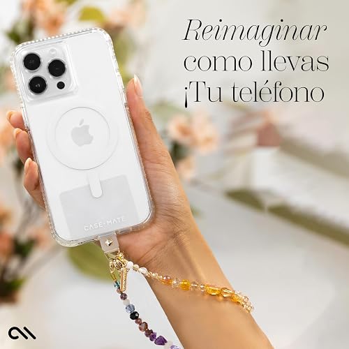 Case-Mate - Abalorio de teléfono con cristales de abalorio | Correa de teléfono desmontable antirrobo | Correa de muñeca para iPhone manos libres para mujer | Pulsera de cadena de teléfono - Se adapta