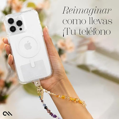 Case-Mate - Abalorio de teléfono con cristales de abalorio | Correa de teléfono desmontable antirrobo | Correa de muñeca para iPhone manos libres para mujer | Pulsera de cadena de teléfono - Se adapta