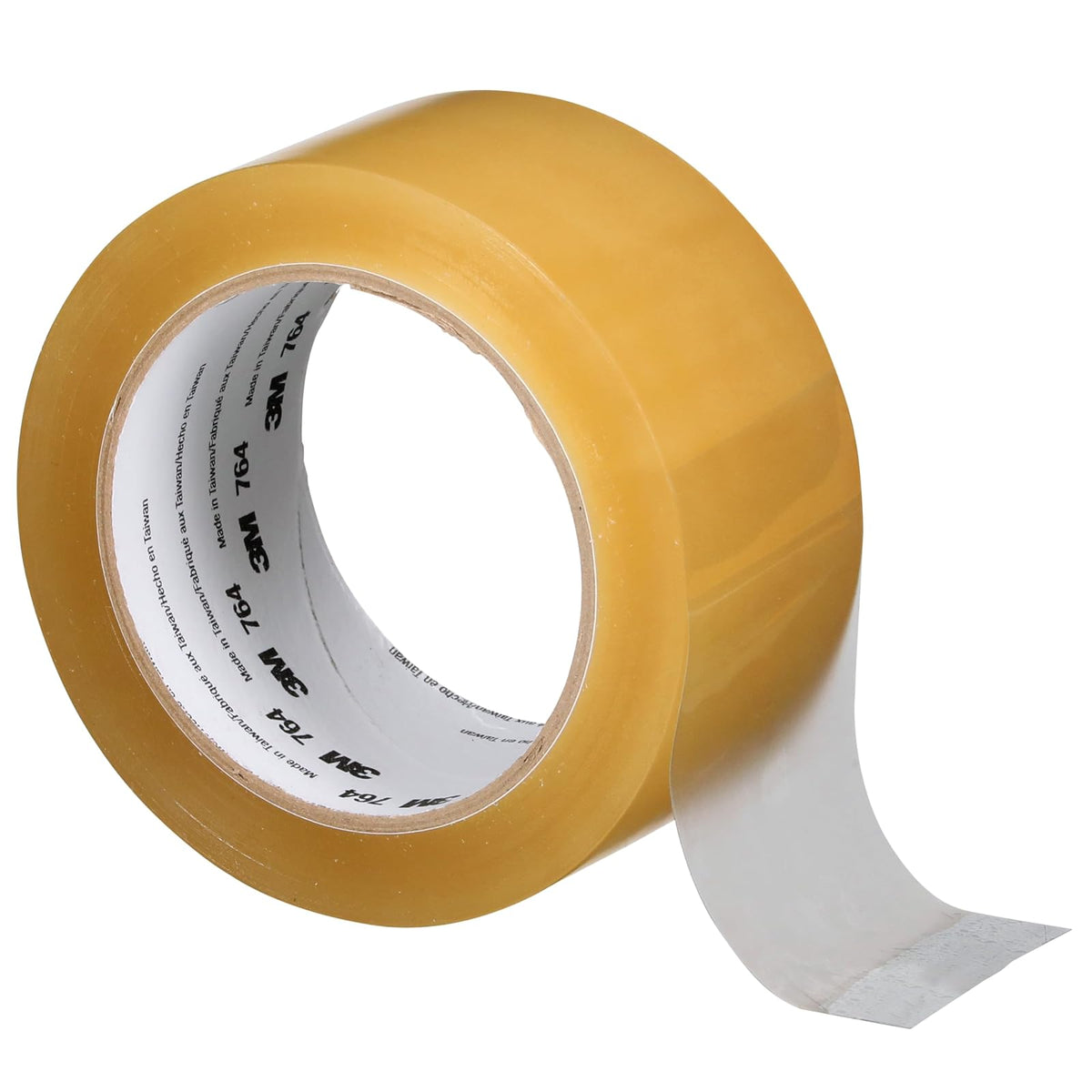 3M Cinta de vinilo 764, uso general, 2 pulgadas x 36 yardas, transparente, 1 rollo, cinta de marcado de piso de tráfico ligero, distanciamiento social, codificación de colores, seguridad, agrupación