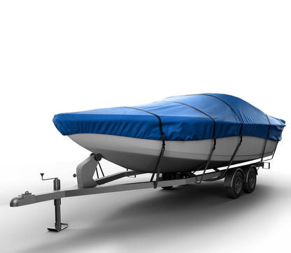 Seal Skin Covers Funda Universal para Barco, Cubierta Impermeable de Grado Marino para Barcos de 22'-24' de Largo y hasta 116" de Ancho, Resistente y con Protección UV, Ideal para Botes de Pesca - Azul Océano - 22'-24'L x 116"W (beam)