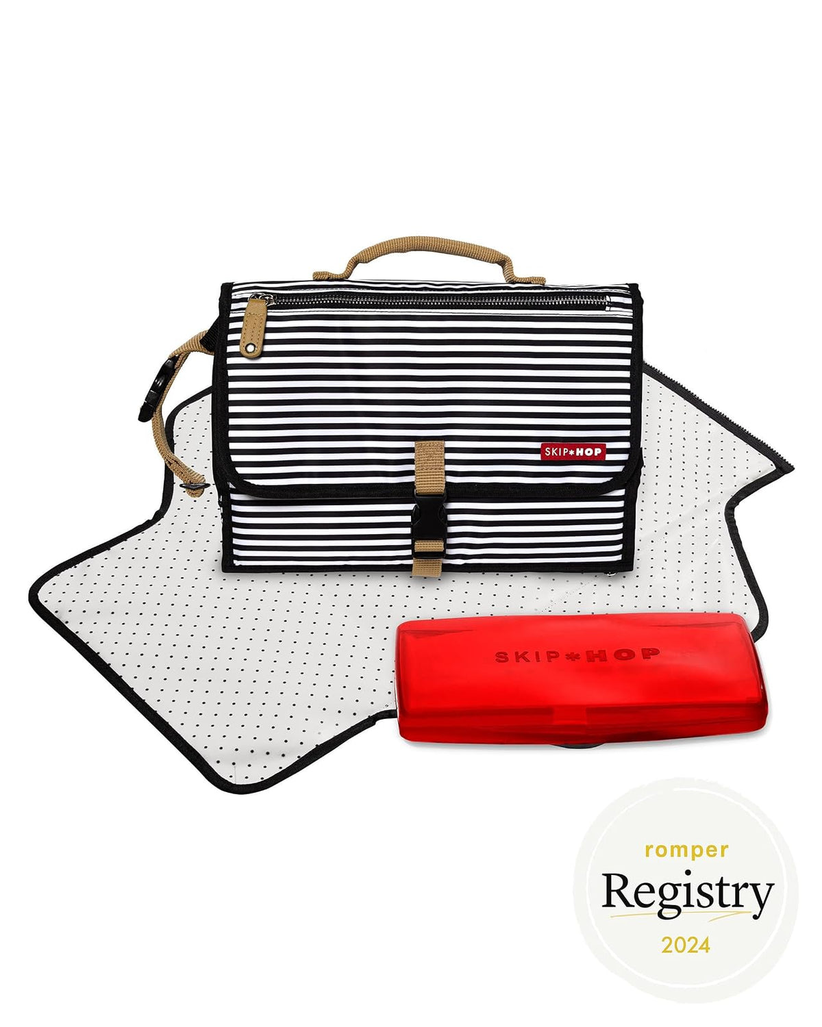 Skip Hop Cambiador Portátil Para Bebé: Cambiador Pronto Wipe Clean Con Dispensador De Toallitas