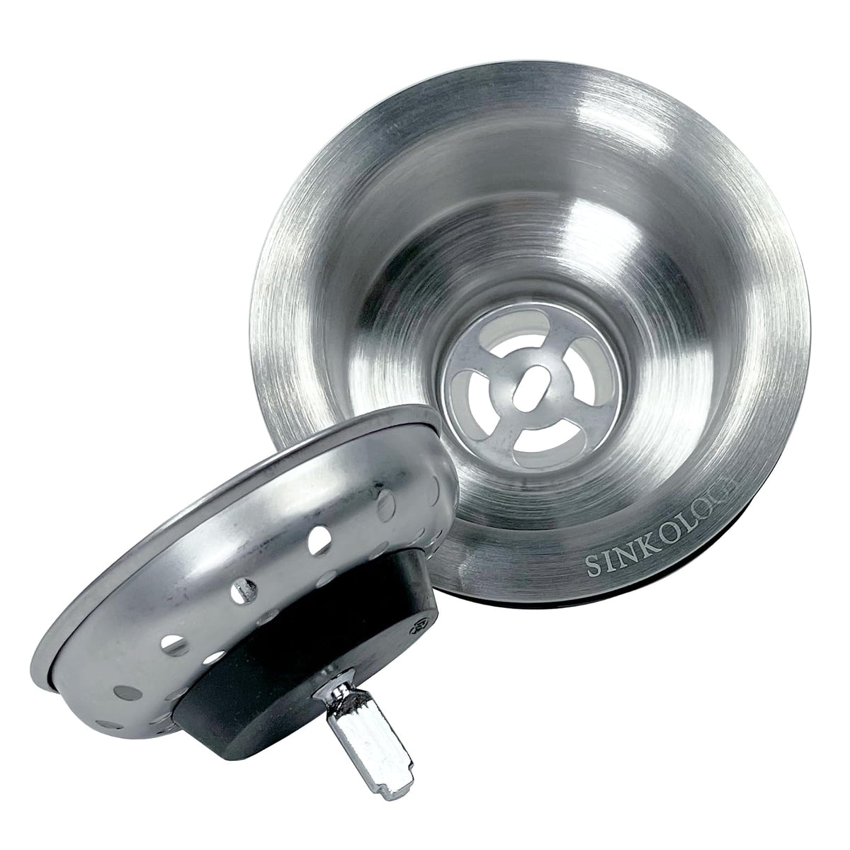 SinkSense - Colador de cesta de 3.5 pulgadas con cesta estilo poste, acero inoxidable