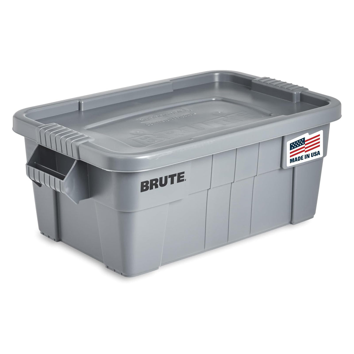 Rubbermaid Brute Contenedor con Tapa 14 Galones, Blanco - 14G - Gris