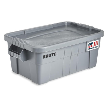 Rubbermaid Brute Contenedor con Tapa 14 Galones, Blanco - 14G - Gris