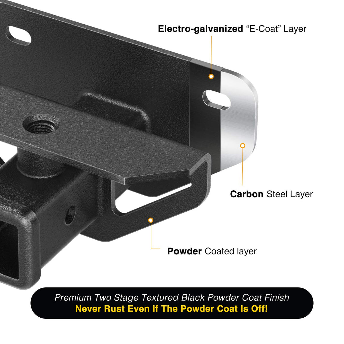 Nilight Receptor de Enganche de Remolque Trasero 90055A, 5 cm, Clase 3, para Dodge Ram 1500 2003-2018 y Ram 2500/3500 2003-2013