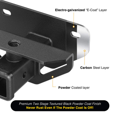 Nilight Receptor de Enganche de Remolque Trasero 90055A, 5 cm, Clase 3, para Dodge Ram 1500 2003-2018 y Ram 2500/3500 2003-2013