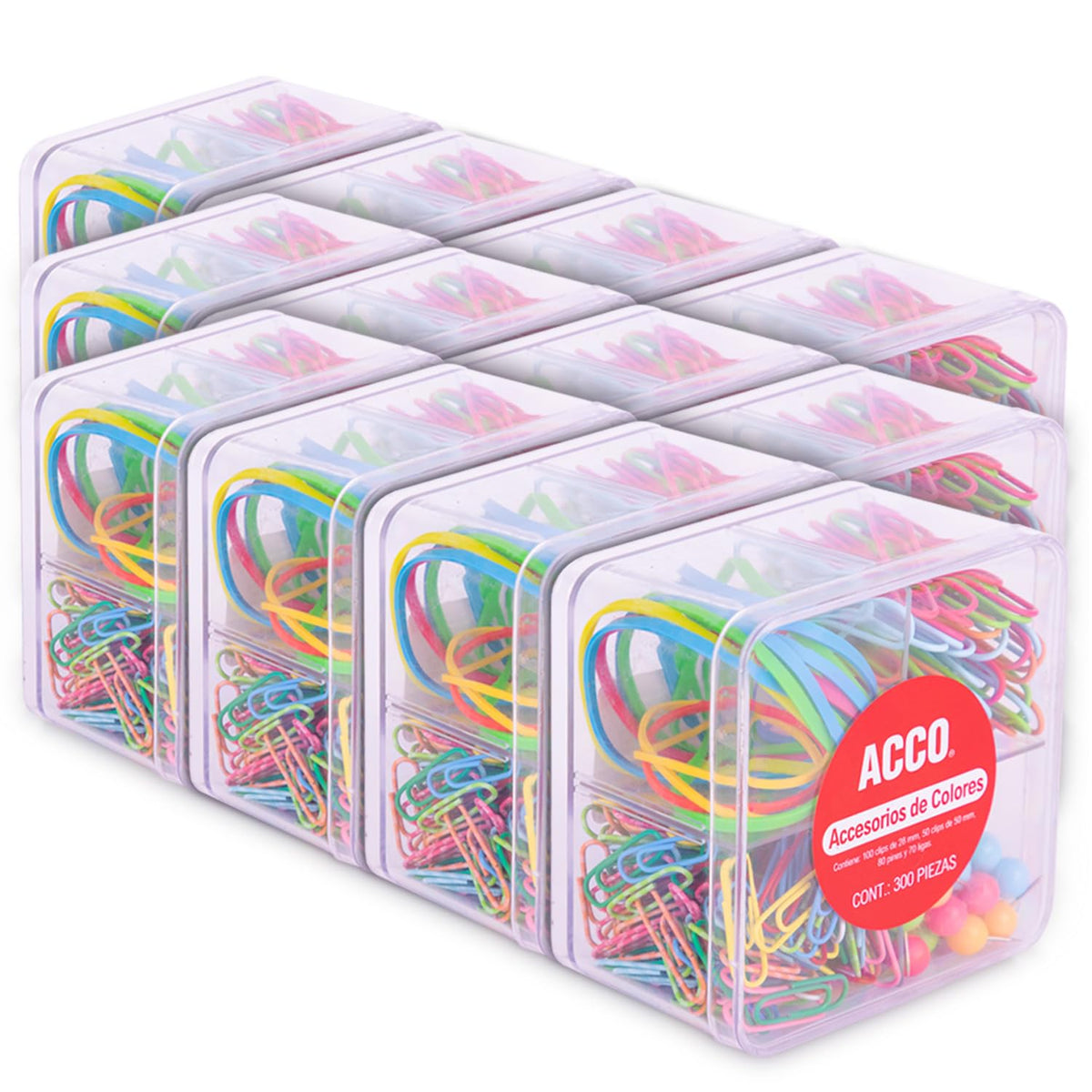 ACCO Set de Clips y Accesorios de Colores Multicolor Unitalla 12 piezas