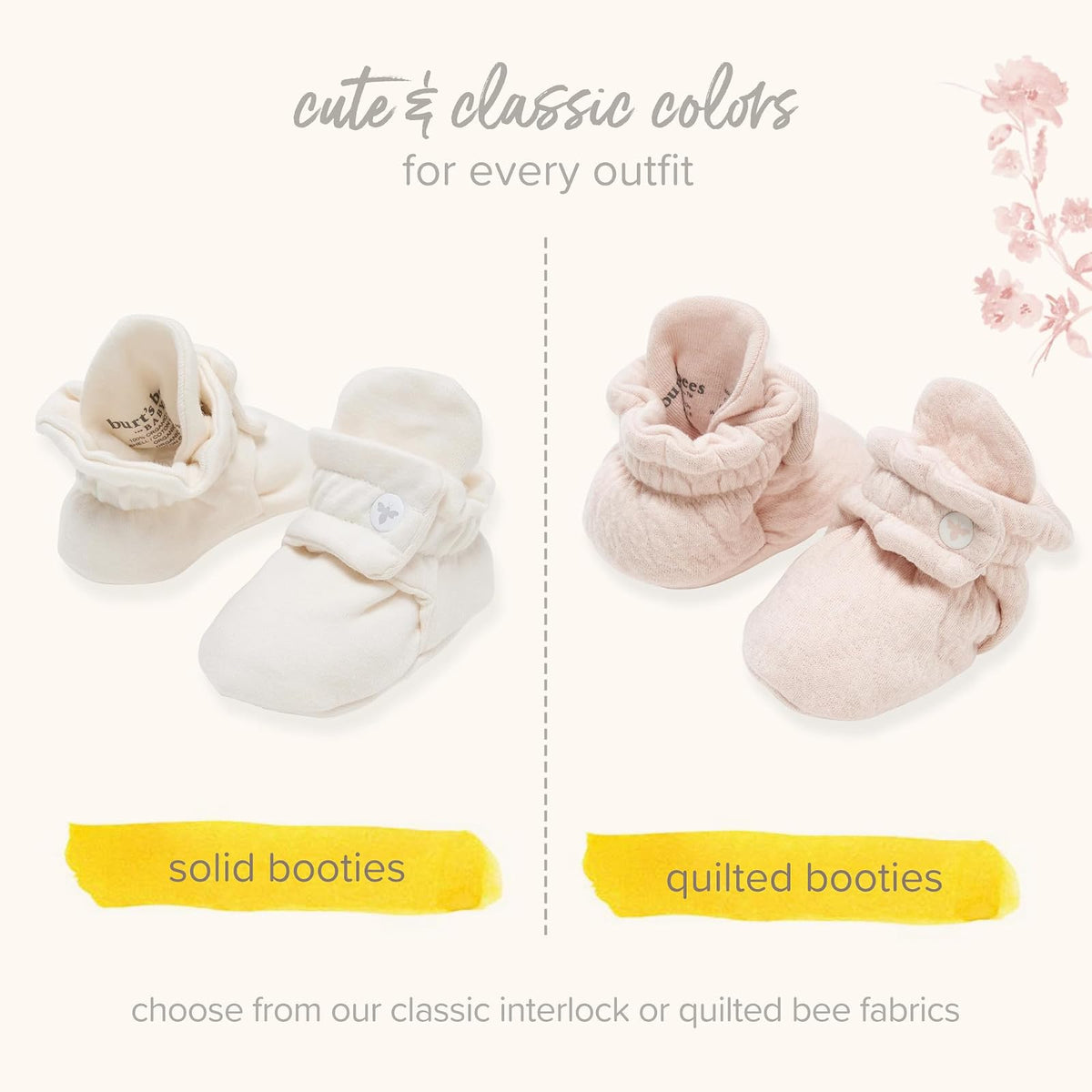 Burt's Bees Baby - Calcetín unisex de género neutro para edades de 0 a 9 meses