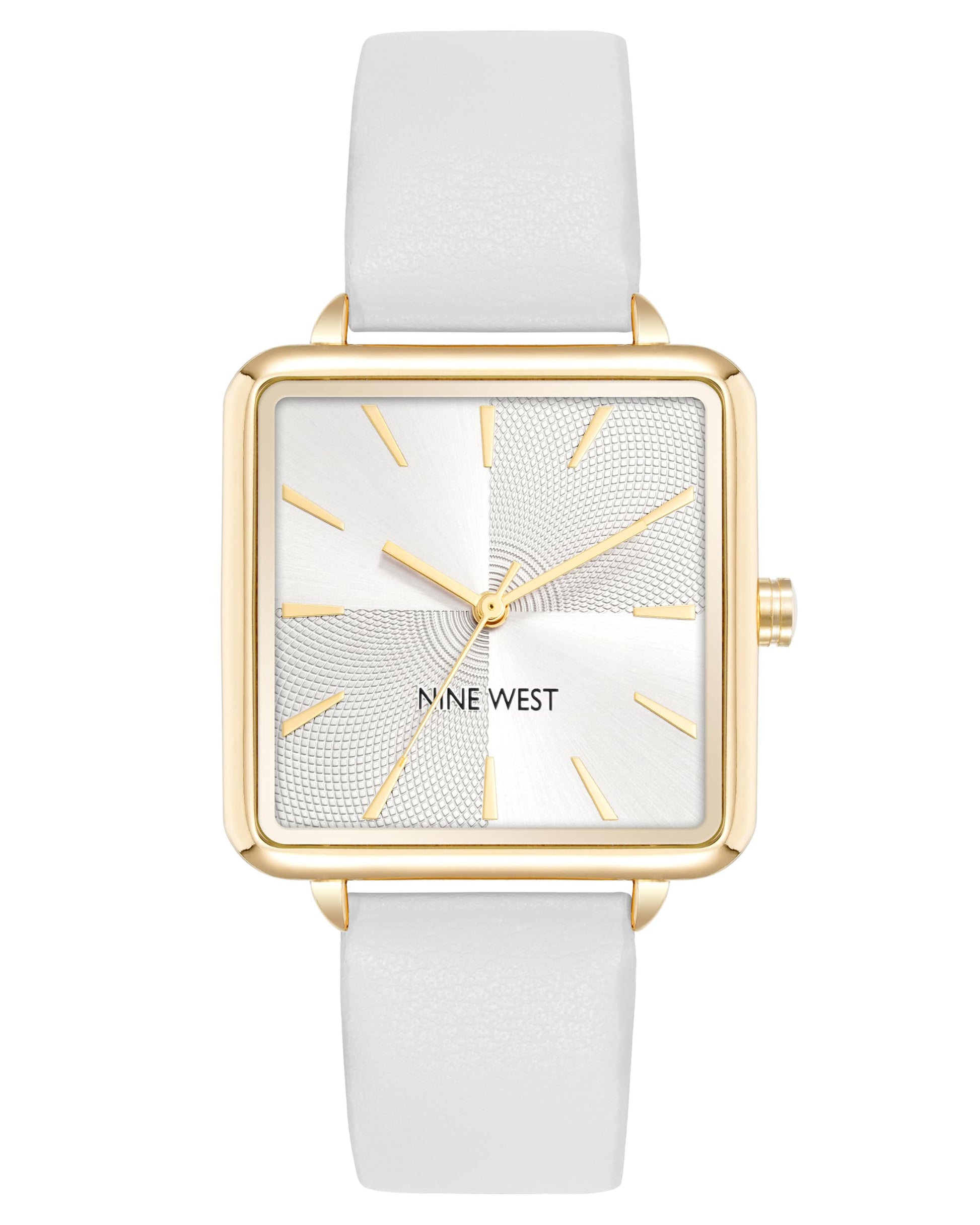 Nine West - Reloj con correa para mujer, Blanco/Dorado, Moderno
