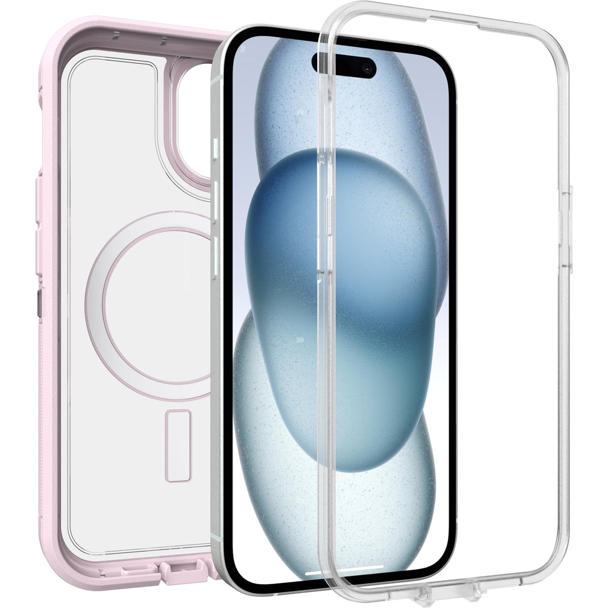 OtterBox - Funda Transparente para iPhone 16e, 15, 14 y 13 Defender Series XT - Mountain Frost (Transparente), sin visualización, Resistente, se Ajusta a MagSafe, Accesorio de cordón