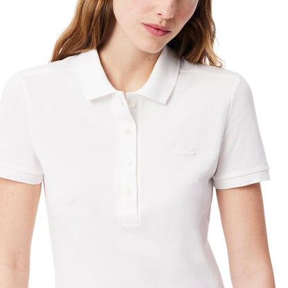 Lacoste Vestido Polo piqué elástico de Manga Corta para Mujer Vestido Casual para Mujer