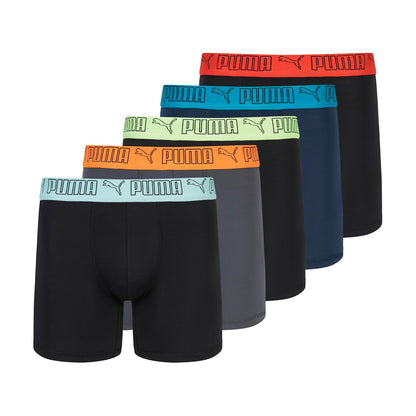 Puma Paquete de 5 Calzoncillos Boxer Performance para Hombre - CH - Negro - gris - azul marino - brillante