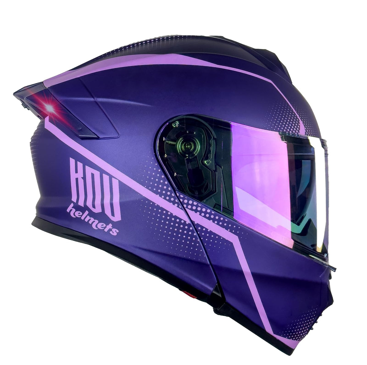 KOV Casco Waves Morado Thunder ABATIBLE para Moto Certificado Dot