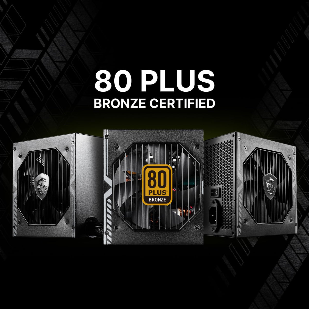 MSI mag A750BN PCIE 5 Fuente de alimentación para Juegos - PCIE 5.1 Ready - 80 Plus Certificado de Bronce 750w - Tamaño Compacto - ATX PSU