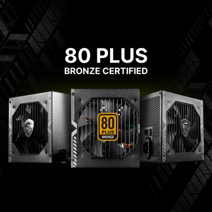 MSI mag A750BN PCIE 5 Fuente de alimentación para Juegos - PCIE 5.1 Ready - 80 Plus Certificado de Bronce 750w - Tamaño Compacto - ATX PSU