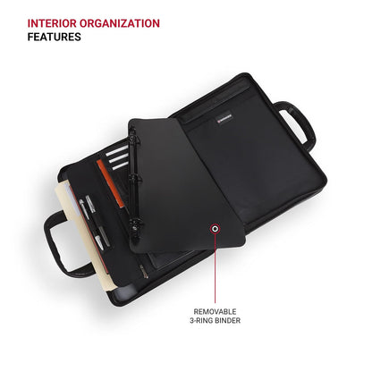Wenger Luggage Proxy 601675 - Padfolio de presentación con cierre, color negro, 14 pulgadas