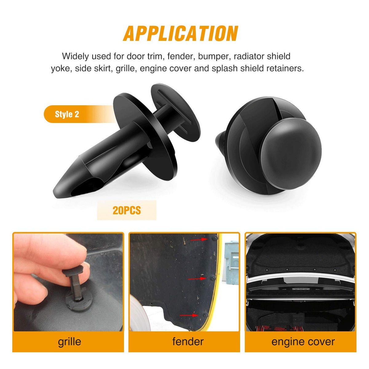 GOOACC GRC-30 Retenedores Automóvil Plástico 120 Piezas con Removedor Fijador Universal