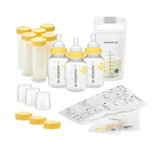 Medela | Set de Regalo para Alimentación y Almacenaje de Leche Materna | Lactancia | Biberones | Contiene: 3 biberones, 6 botellas y 25 bolsas