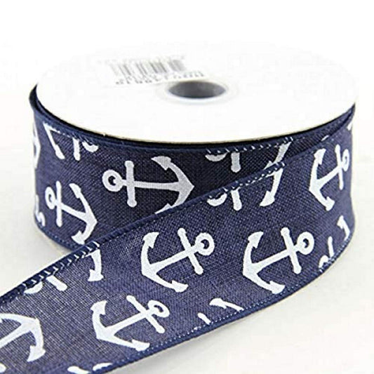 Cinta de anclaje con cable, azul y marfil, 1.5 pulgadas x 10 yardas, barco, náutico, océano, RG0148819