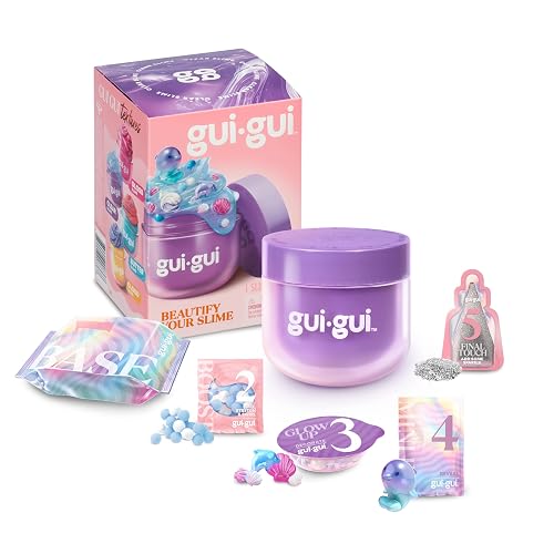 Gui Gui - Paquete Individual Transparente y Brillante, Exclusivo de Sioc | Proceso de brillo de 5 pasos, contenedores resellables; kit ASMR para niñas, regalo de cumpleaños a partir de 6 años