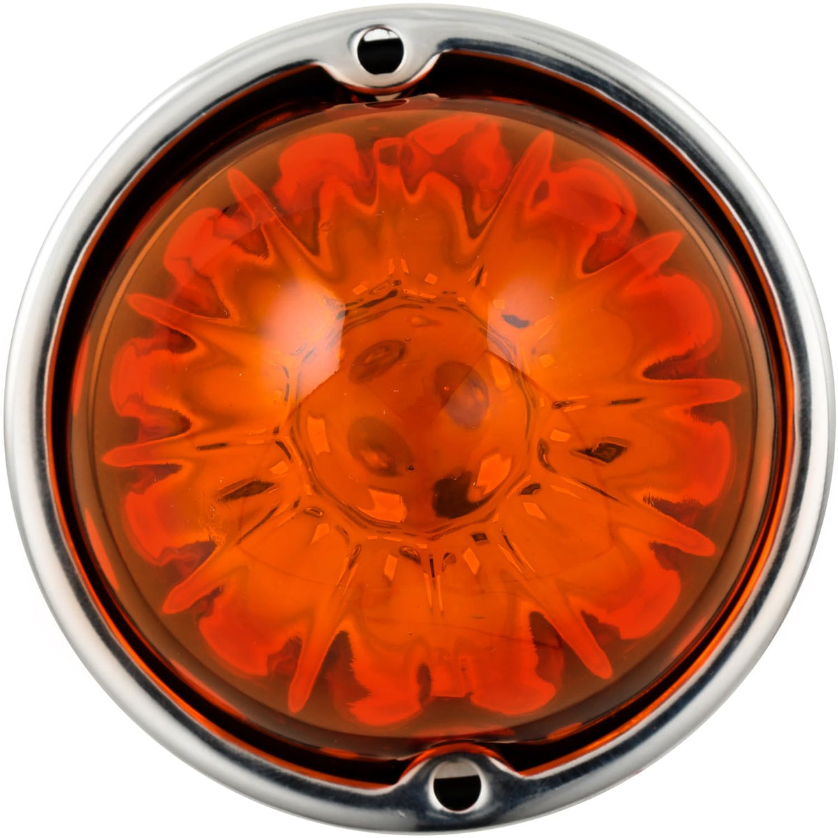 GG Grand General 81861 Kit de Vidrio de sandía ámbar Oscuro con Base ámbar de 18 LED y Bisel de Acero Inoxidable