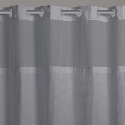Hookless Cortina de Ducha de Microfibra sin Ganchos, 180 x 188 cm, Color Gris