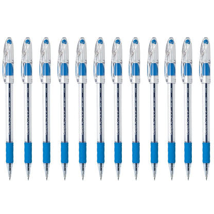 Pentel R.S.V.P. Bolígrafo, Punta Fina y Media, Caja con 12 Piezas - Caja de 12 - Punta fina 0,7 mm - Sky Blue