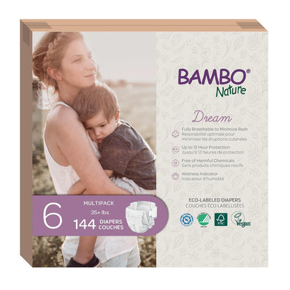 Bambo Nature Pañal Ecológico Talla 1, 216 Piezas - Talla 6 - 144
