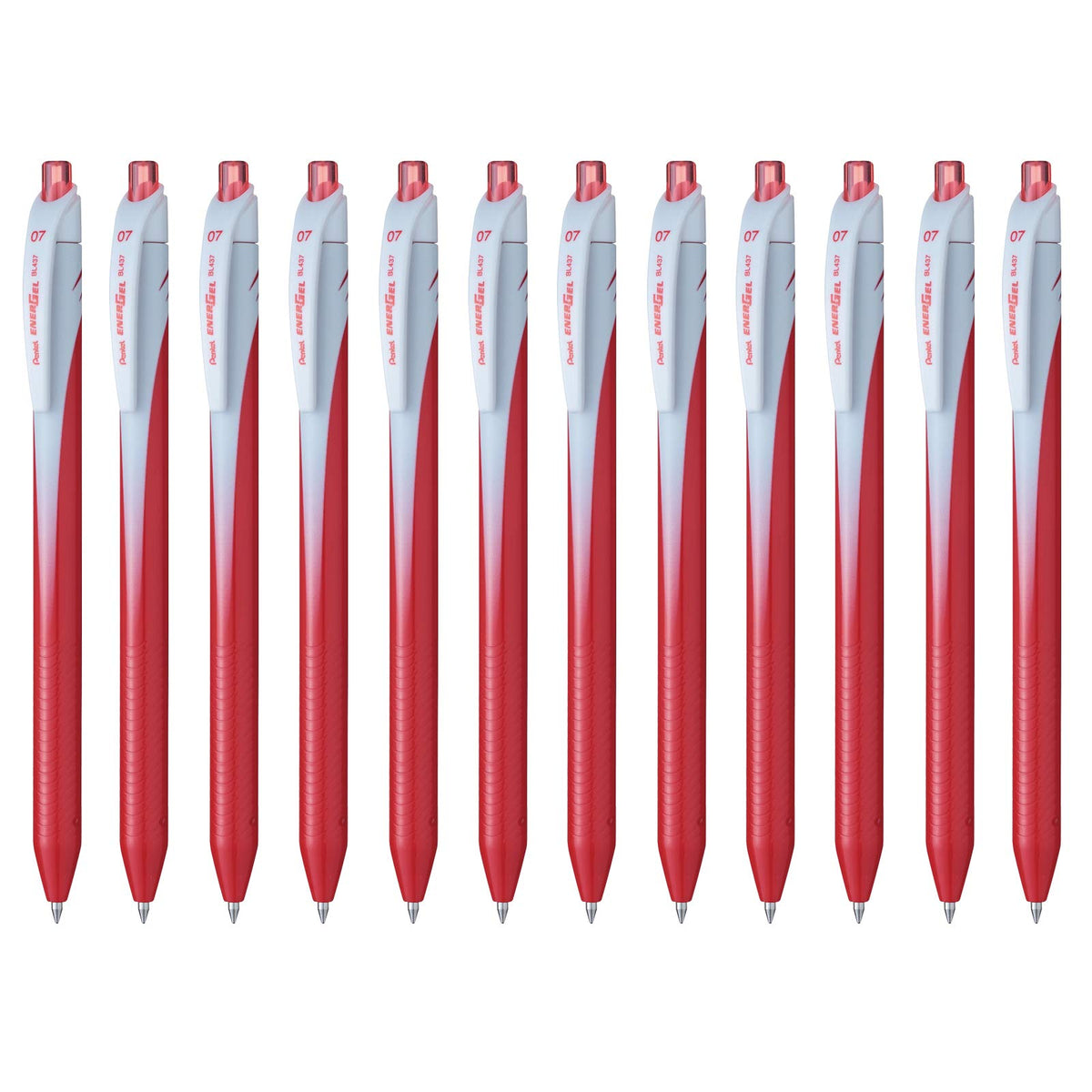 Pentel EnerGel Bolígrafo Retráctil Punto 0.7mm, Caja 12 Piezas - Tinta Roja