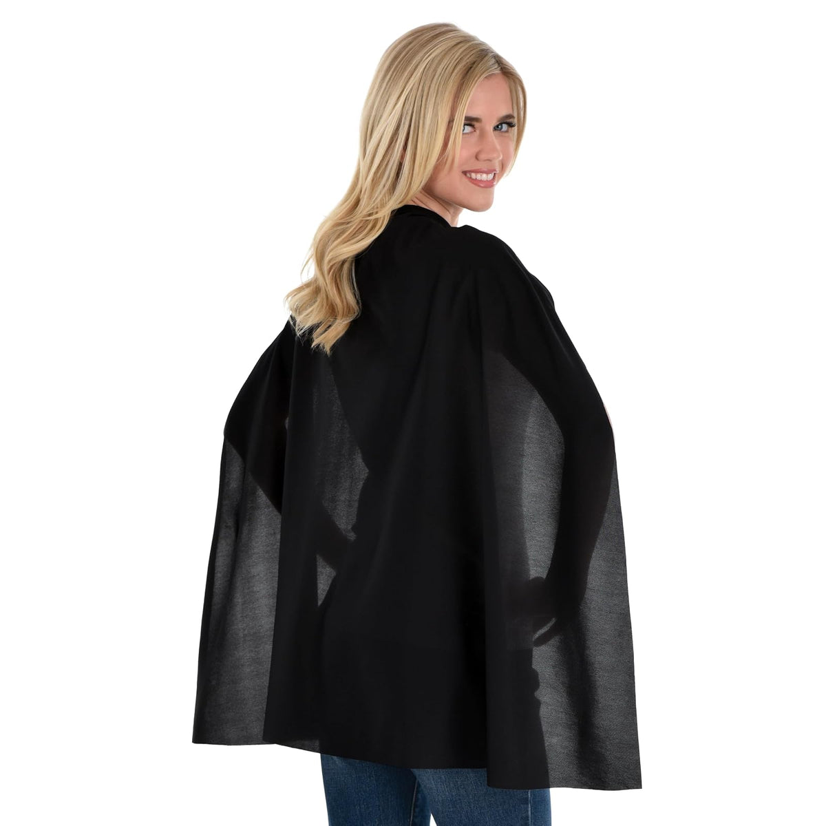 Black Cape - Disfraz unisex para adultos, talla única (1 unidad), perfecto para cosplay, fiestas y más - Negro