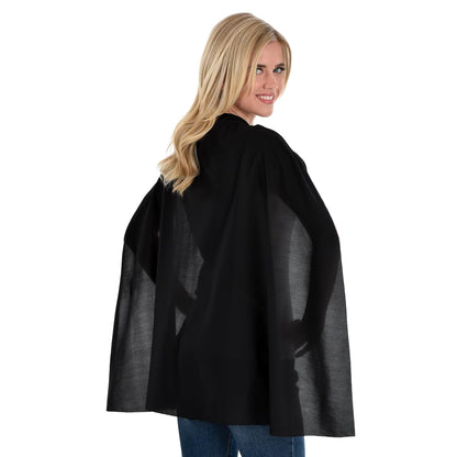 Black Cape - Disfraz unisex para adultos, talla única (1 unidad), perfecto para cosplay, fiestas y más - Negro