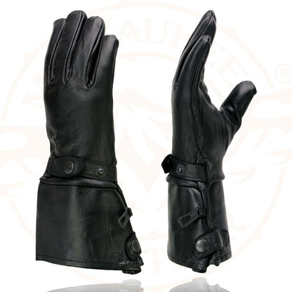 Milwaukee Guantelete de piel para motocicleta, guantes de mano para hombre, piel negro, cierre a presión, forro térmico-SH264, talla XXL