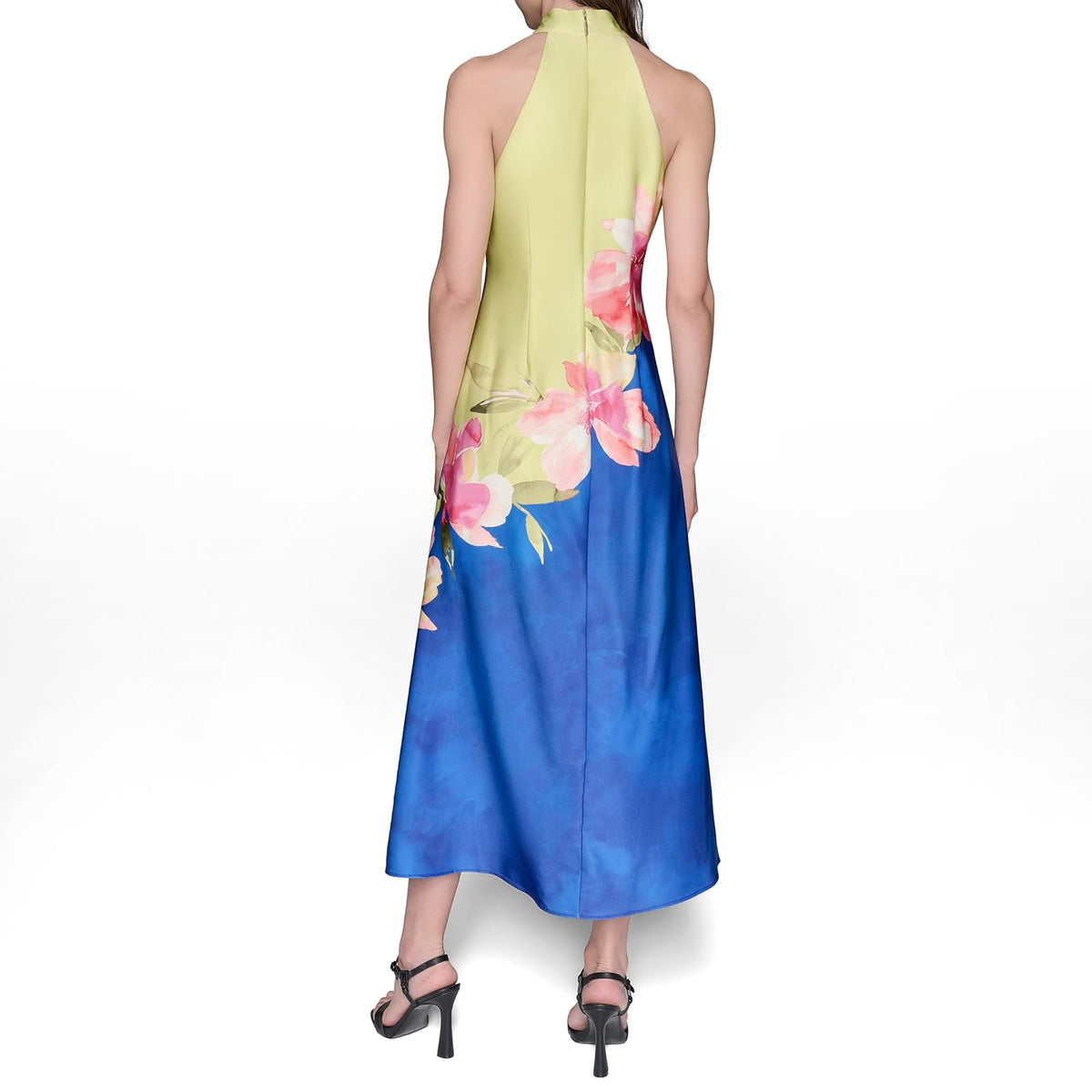 KARL LAGERFELD Sleeveless Halter Neck Maxi Dress Vestido Mujer
