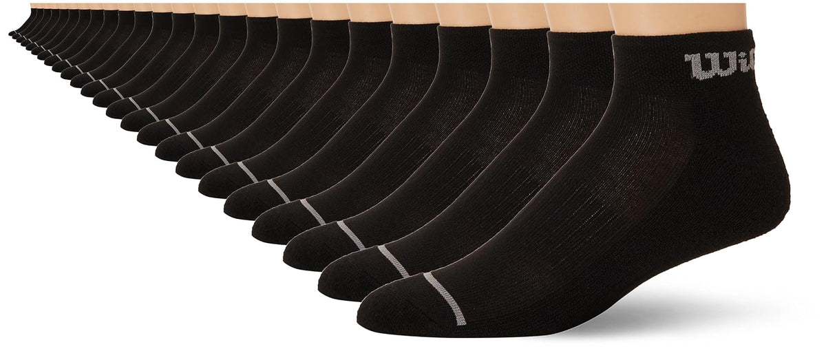 Wilson,Tin y Calceta para Hombre Afelpado, Talla de 25-29 cm - Tin - Talla única - 25 - Negro con Logo en Tobillo Gris