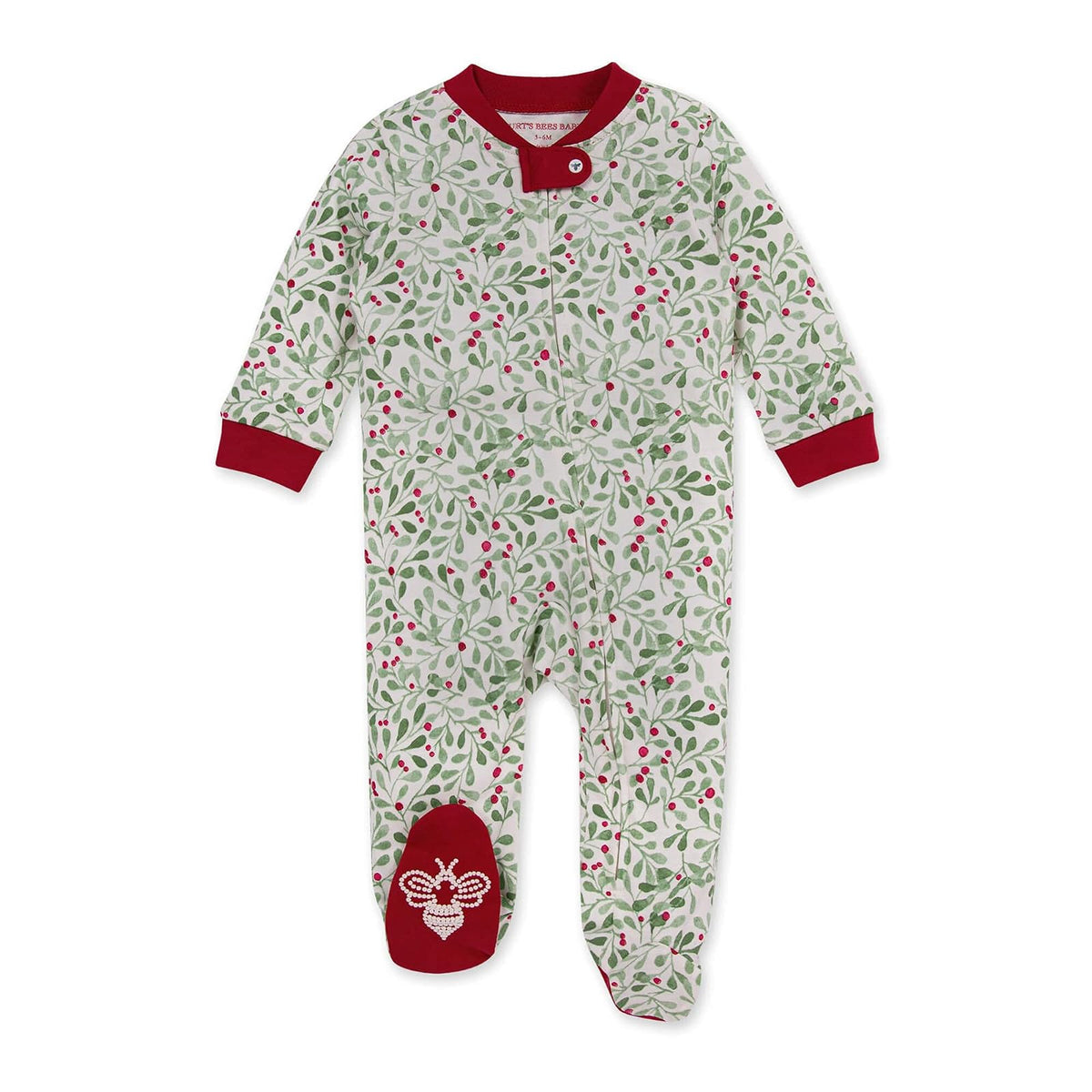 Burt's Bees Baby Pijama para dormir y jugar para niños, 100% algodón orgánico de una sola pieza con cremallera frontal