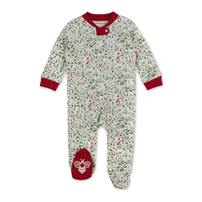 Burt's Bees Baby Pijama para dormir y jugar para niños, 100% algodón orgánico de una sola pieza con cremallera frontal
