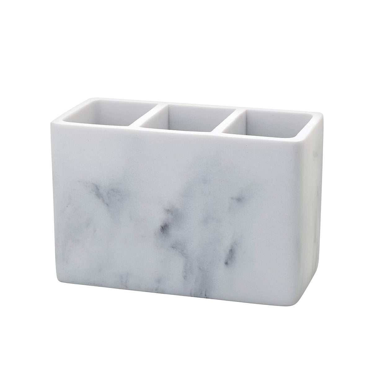 Zenna Home Corin Organizador de Cambiador: Almacenamiento de encimera para organización de mostrador de baño, Soporte para Cepillo para Polvo de Dientes, Maquillaje y más, Resina Resistente, Gris