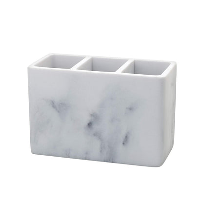 Zenna Home Corin Organizador de Cambiador: Almacenamiento de encimera para organización de mostrador de baño, Soporte para Cepillo para Polvo de Dientes, Maquillaje y más, Resina Resistente, Gris