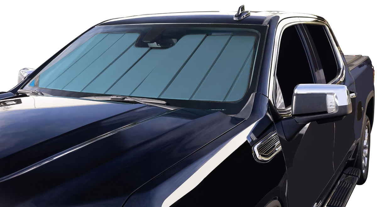 Covercraft Blue UVS100 Custom - Protector Solar metálico UV11594BL | Compatible con Corolla 2019-2027 (solo Hatchback 2019) y GR Corola 2023-2027. Ajuste personalizado para tu parabrisas.