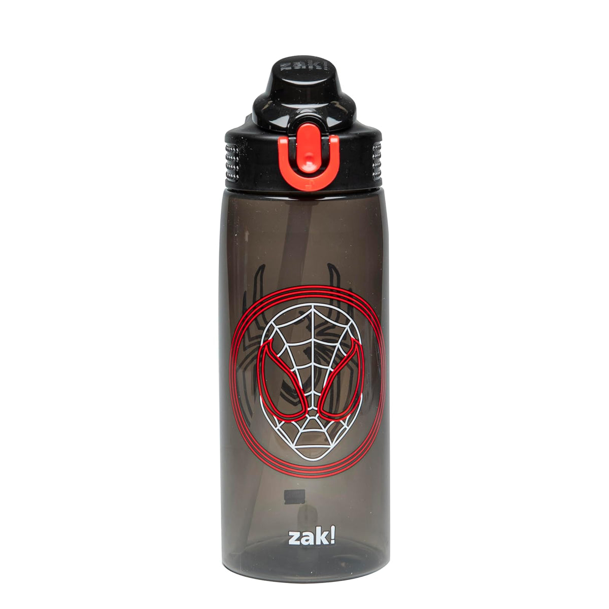 Zak Designs Botella de Agua con Popote, 25 oz, Varios Diseños - 25 Ounces - Spider-Man (Miles Morales)