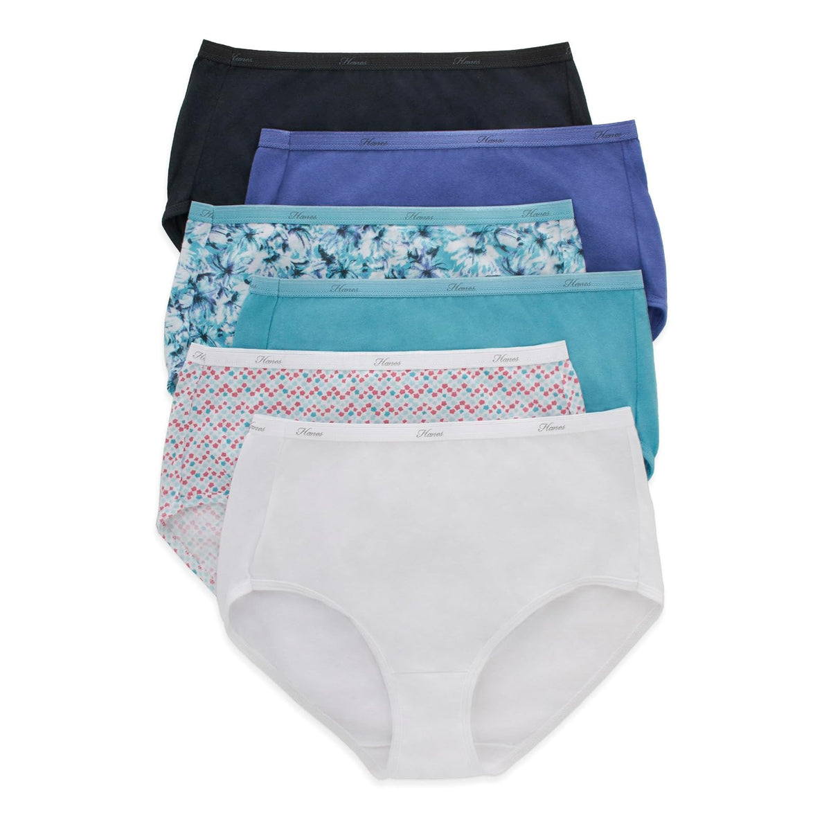 Hanes Calzones de Algodón de Talle Alto para Mujer - Mezcla sólida - impresión - 6