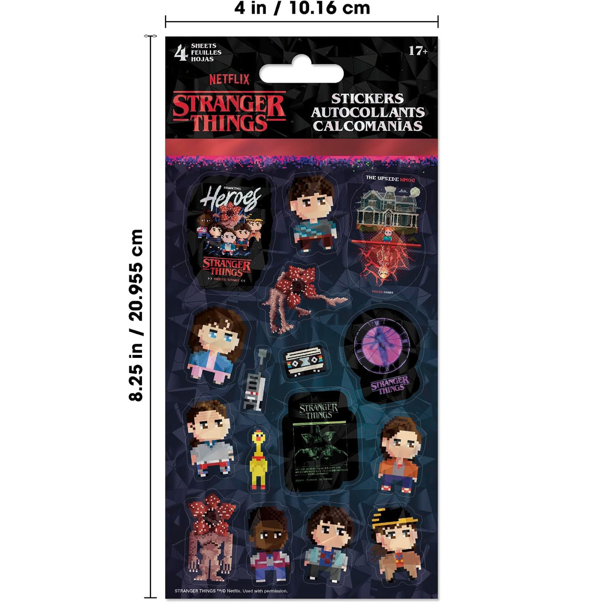 Stranger Things 5 - Pegatina estándar Pixel Friends Forever - 4 hojas