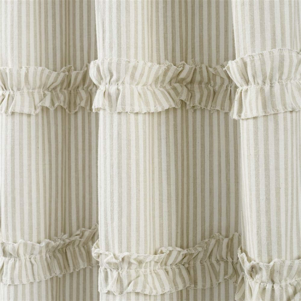 Lush Decor - Cortina de Ducha de algodón teñida con Hilo clásico, 72 x 72 Pulgadas, Color Neutro