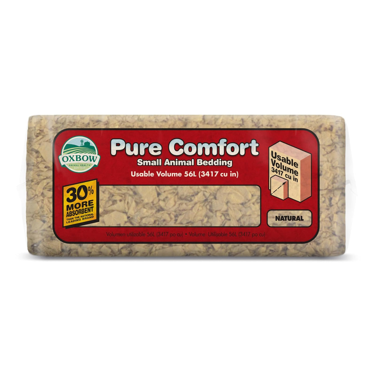 Oxbow Animal Health Pure Comfort Ropa de Cama, Natural, Bolsa de 56 litros