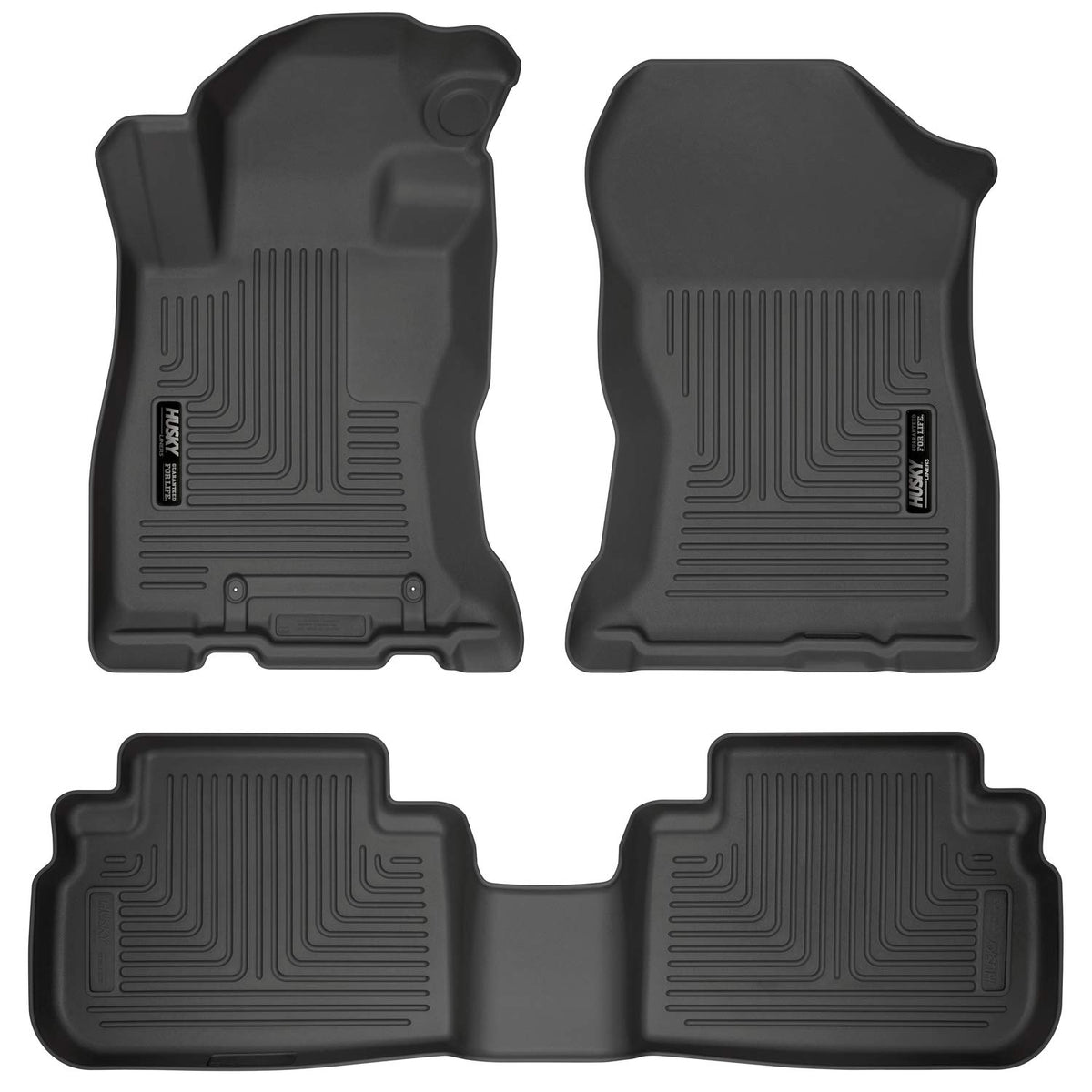 Husky Liners Weatherbeater - Alfombrillas para Subaru Forester 2019-2024 | Frente y 2ª Fila, 3 Piezas, Color Negro - 95891