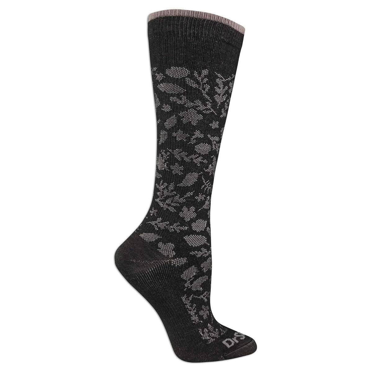 Dr. Scholl's Calcetines de Compresión Graduada 8-15 mmHg para Mujer - 4-10 - Paisley negro (1 par)