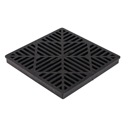 NDS 1211G* Rejilla de Drenaje Cuadrada para Lavabo de Captura, diseño de Diamante, se Adapta a Drenaje de Lavabo de 12 Pulgadas, elevadores y Adaptador de Perfil bajo, 12 Pulgadas, plástico, Negro