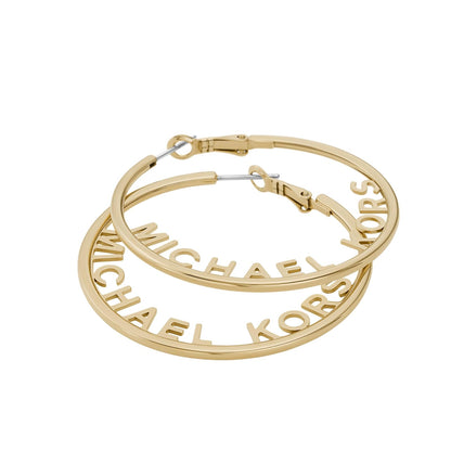 Michael Kors - arete de aro en tono dorado para mujer, aretes de acero inoxidable, joyas para mujer